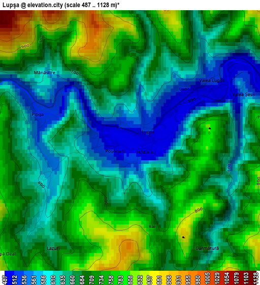 Lupşa elevation map