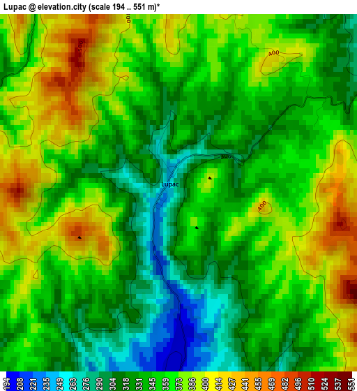 Lupac elevation map