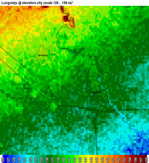 Lunguleţu elevation map