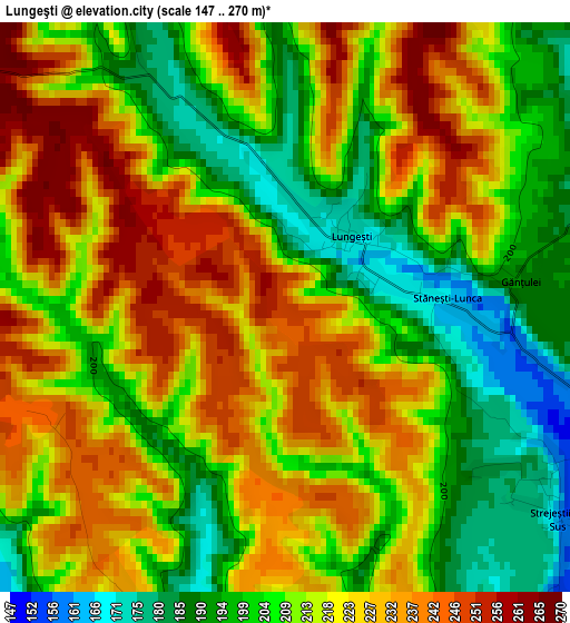 Lungeşti elevation map