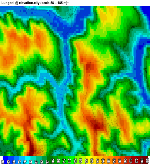 Lungani elevation map