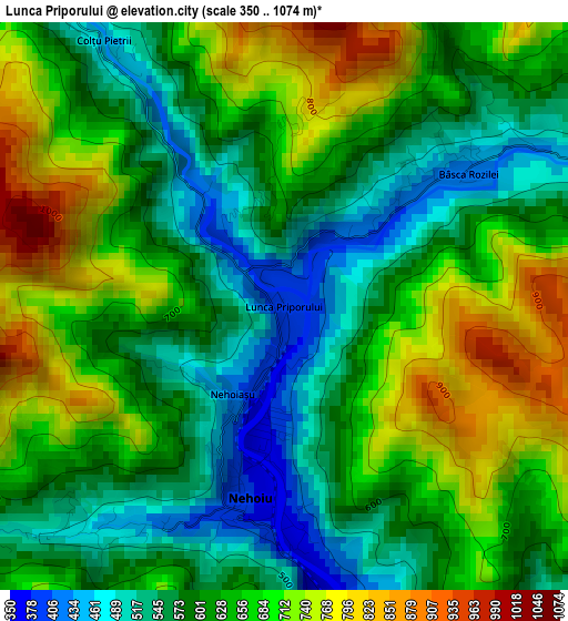 Lunca Priporului elevation map