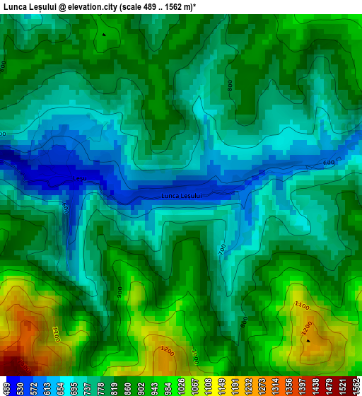 Lunca Leșului elevation map