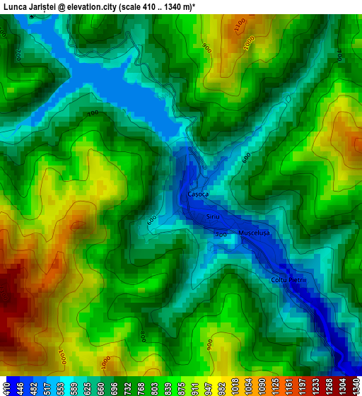 Lunca Jariștei elevation map