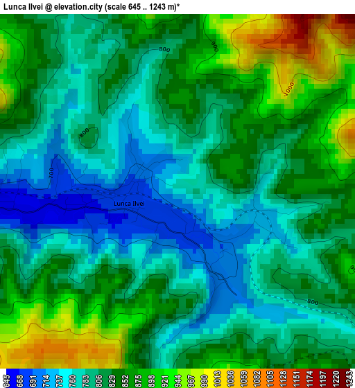 Lunca Ilvei elevation map