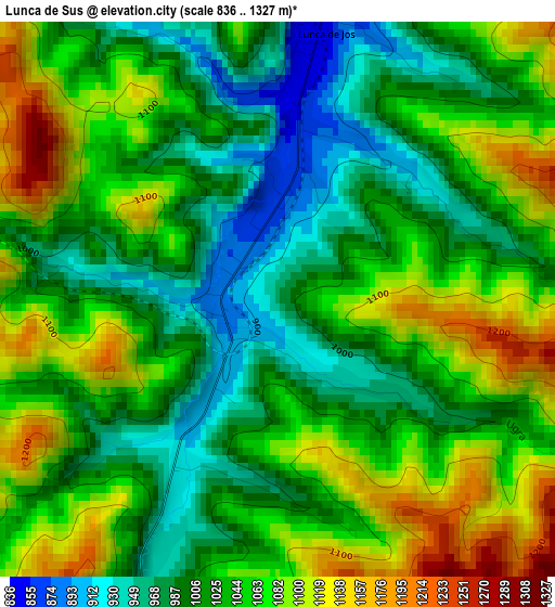 Lunca de Sus elevation map