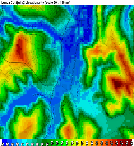 Lunca Cetățuii elevation map