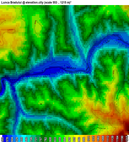 Lunca Bradului elevation map