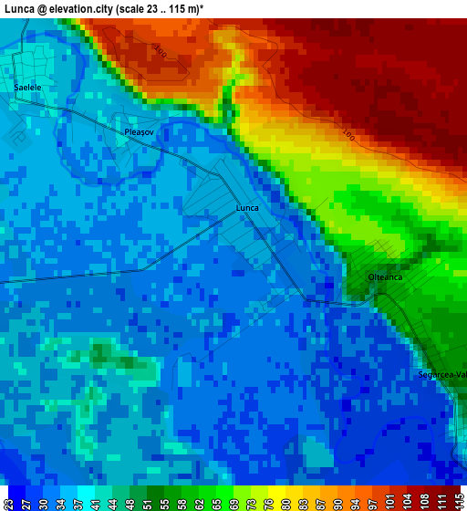 Lunca elevation map