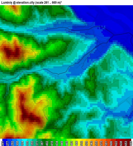 Luminiș elevation map