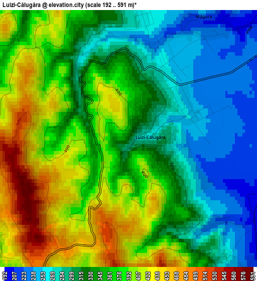 Luizi-Călugăra elevation map