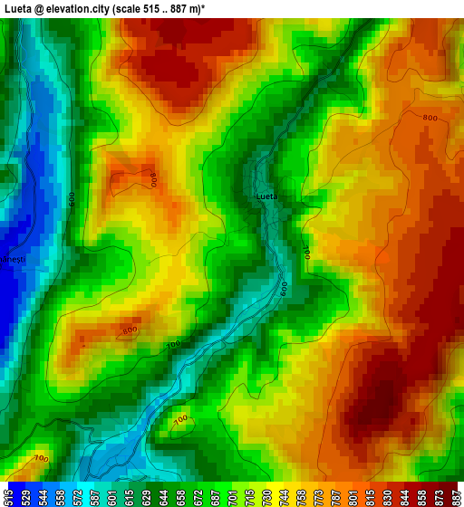 Lueta elevation map