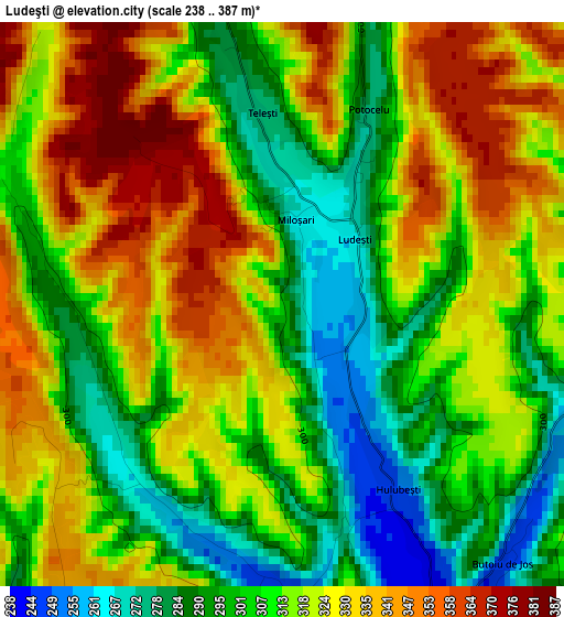 Ludeşti elevation map