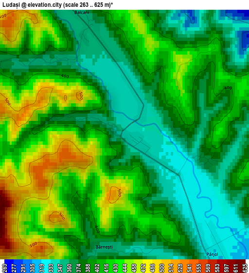 Ludași elevation map