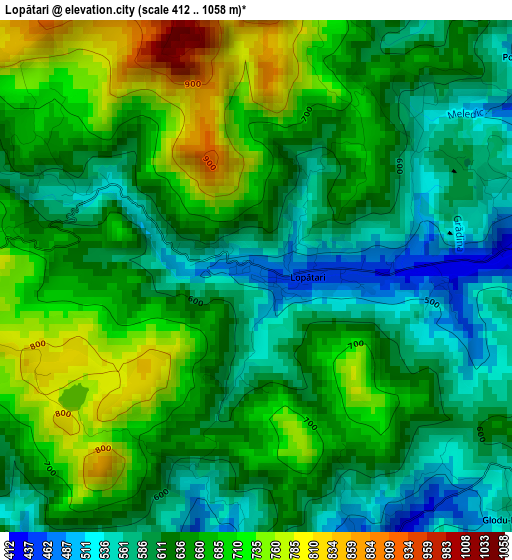 Lopătari elevation map