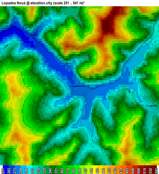 Lopadea Nouă elevation map