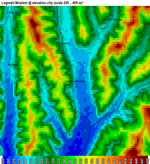 Logrești Moșteni elevation map