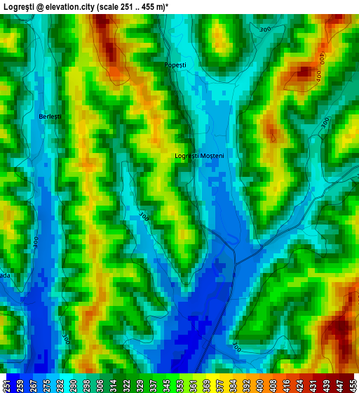 Logreşti elevation map