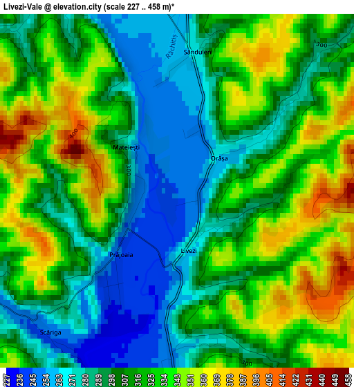 Livezi-Vale elevation map