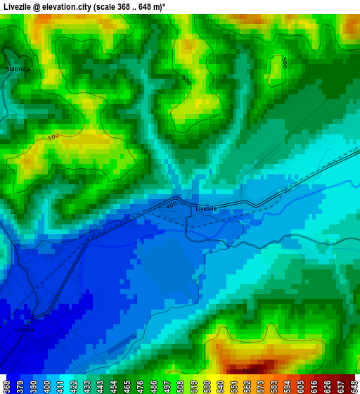 Livezile elevation map