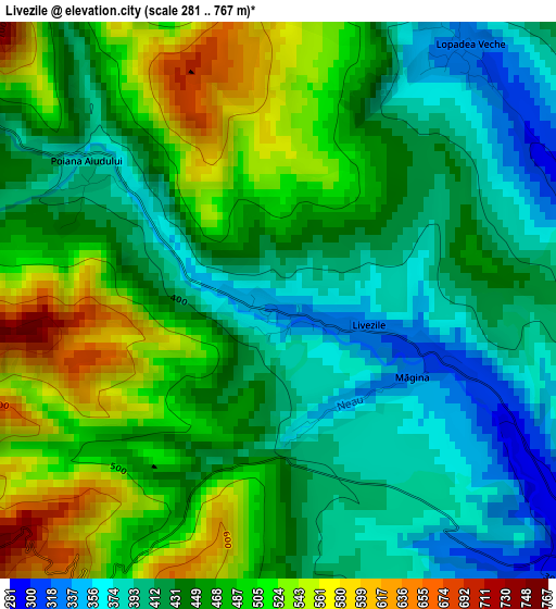 Livezile elevation map