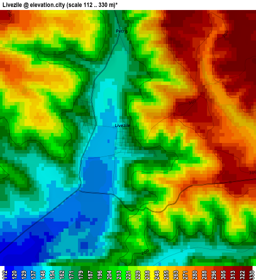 Livezile elevation map