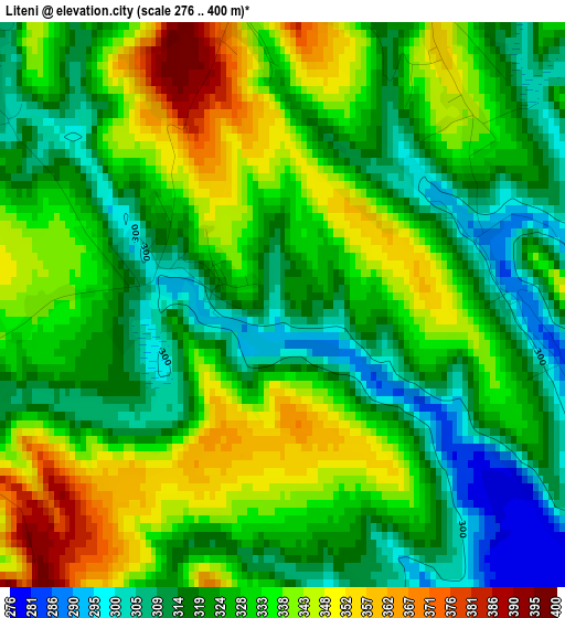 Liteni elevation map