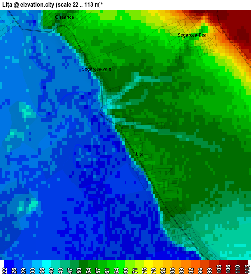 Liţa elevation map