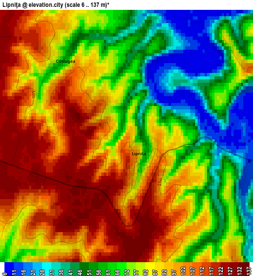 Lipniţa elevation map