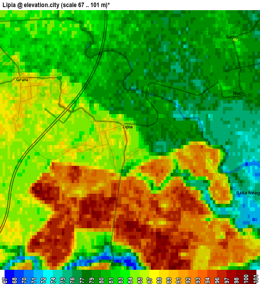 Lipia elevation map