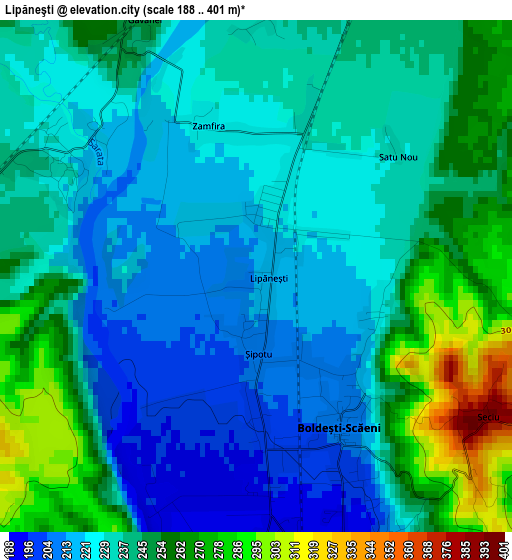 Lipăneşti elevation map