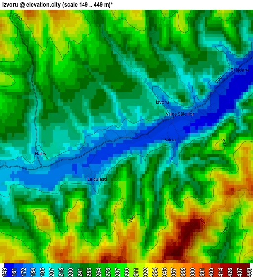 Izvoru elevation map