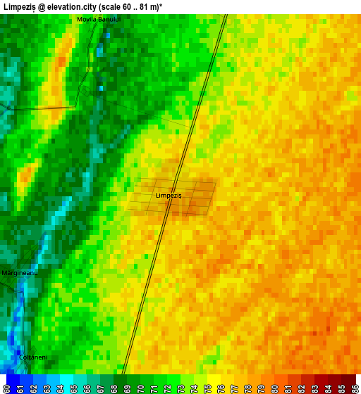Limpeziș elevation map