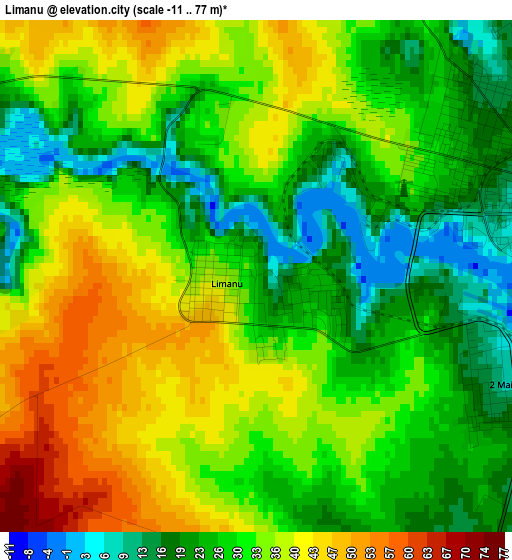 Limanu elevation map