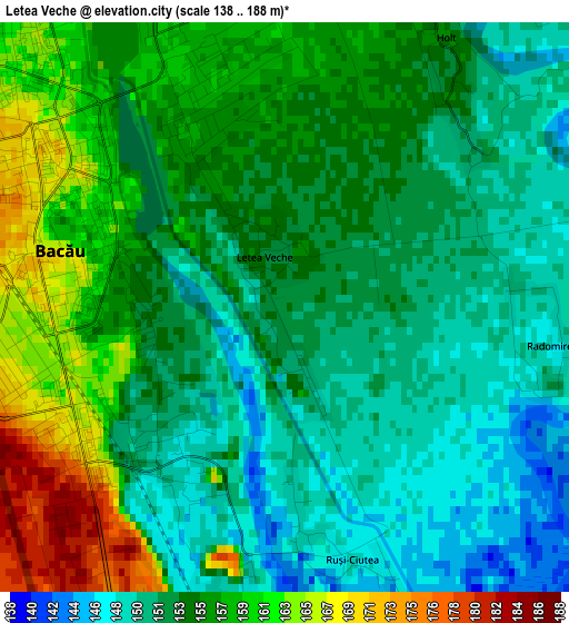 Letea Veche elevation map