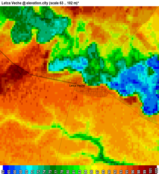 Letca Veche elevation map