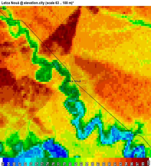 Letca Nouă elevation map