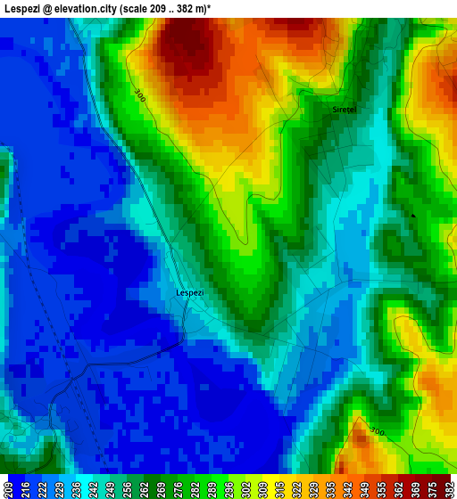 Lespezi elevation map