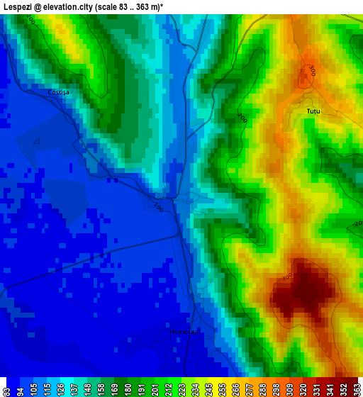 Lespezi elevation map