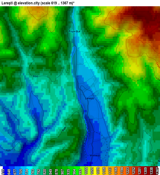 Lereşti elevation map