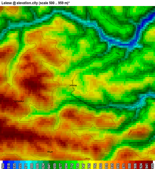 Lelese elevation map