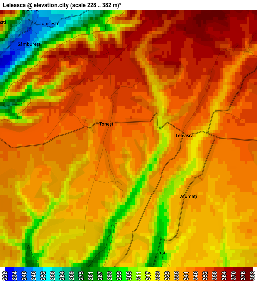 Leleasca elevation map