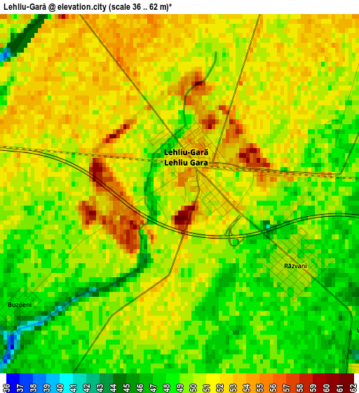 Lehliu-Gară elevation map