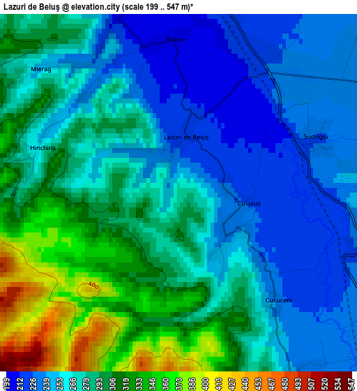 Lazuri de Beiuş elevation map