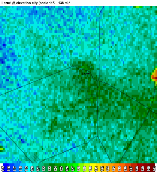 Lazuri elevation map