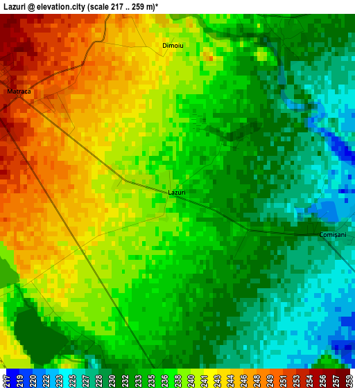 Lazuri elevation map