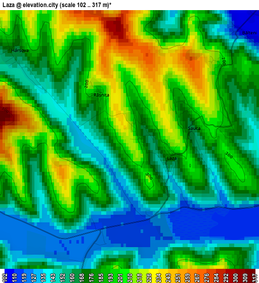 Laza elevation map