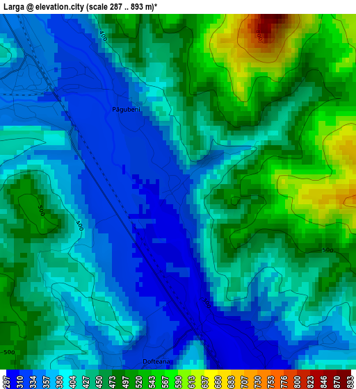 Larga elevation map