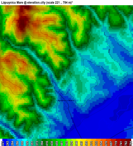 Lăpuşnicu Mare elevation map