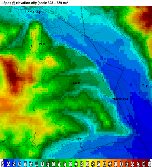 Lăpoș elevation map